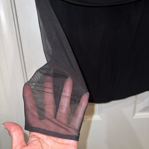 THE KOOPLES Ruched Mesh-Long Sleeve Top Size FR 2/ Medium US off the shoulder - Picture 6 of 10